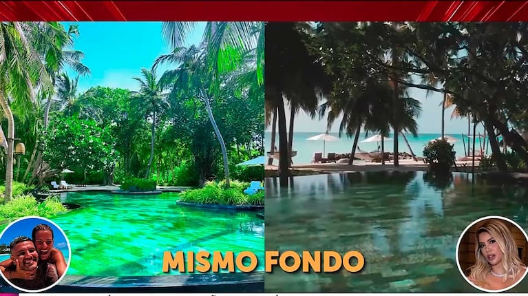 Santiago Sposato mostró las fotos que alimentan la teoría de la obsesión de la China Suárez con Wanda Nara (Fotos: capturas América TV)