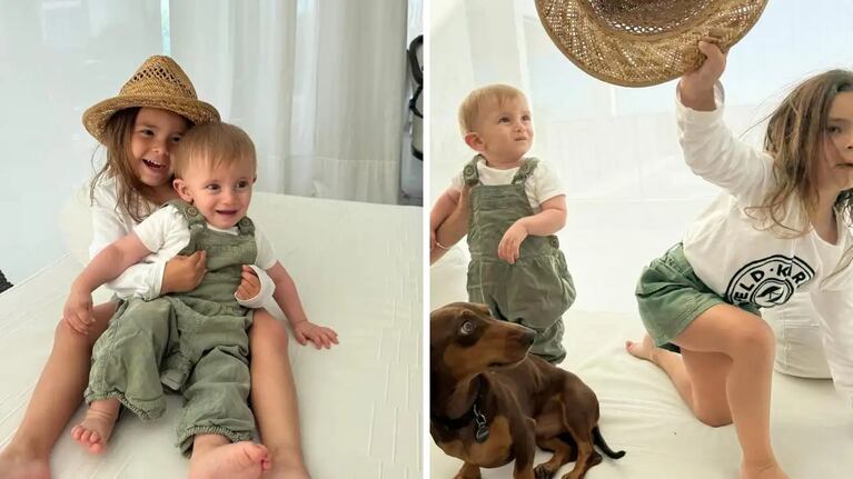 Sarah Burlando y su sobrino Beltrán derrochan ternura con un look coordinado en José Ignacio. Crédito: Instagram