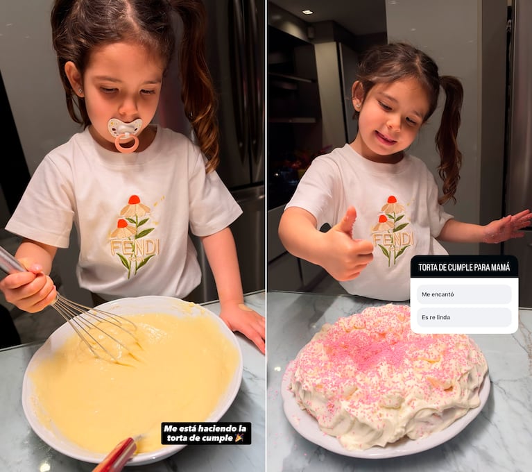 Sarah preparó la torta de cumpleaños de su mamá, Barby Franco (Foto: Instagram @barbaritafranco21)