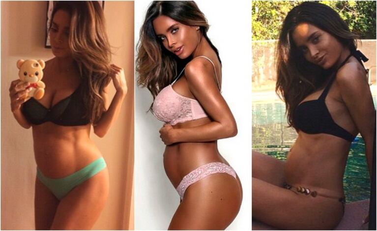 Sarah Stage, la modelo que está causando asombro por su cuerpo de 8 meses de embarazada. (Foto: Instagram)