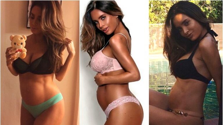 Sarah Stage, la modelo que está causando asombro por su cuerpo de 8 meses de embarazada. (Foto: Instagram)