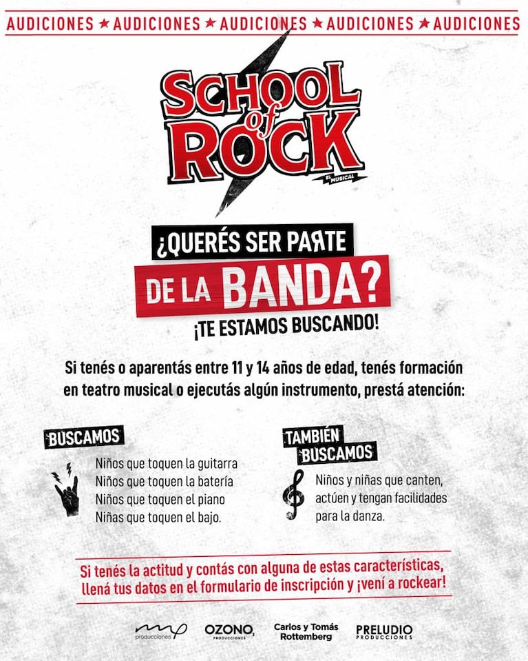 School of Rock, el musical llega a la Argentina: fecha de estreno, entradas y cómo ser parte de las audiciones