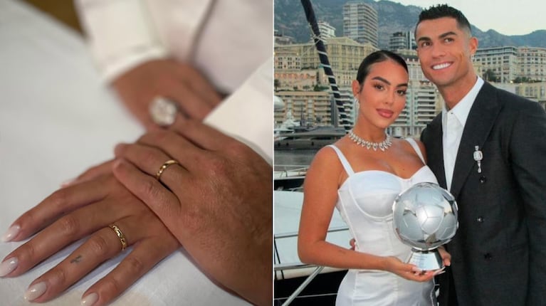 Se casaron Georgina Rodríguez y Cristiano Ronaldo: la primera imagen de sus espectaculares alianzas de boda