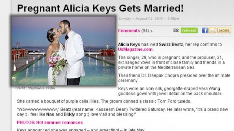 Se casó Alicia Keys 