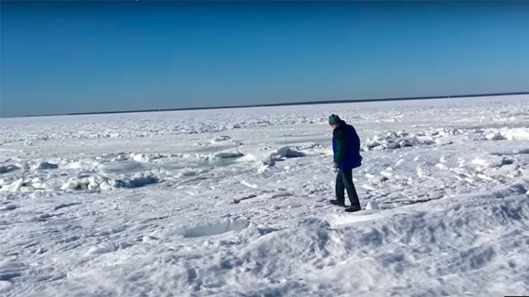 Se congeló el mar en Massachussetts