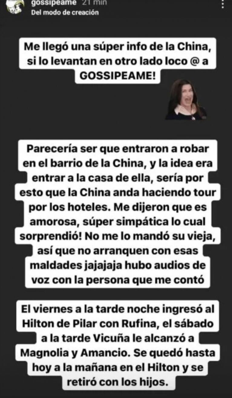 Se conoció por qué China Suárez se habría tenido que ir de su casa en Pilar: "Entraron a robar en el barrio "