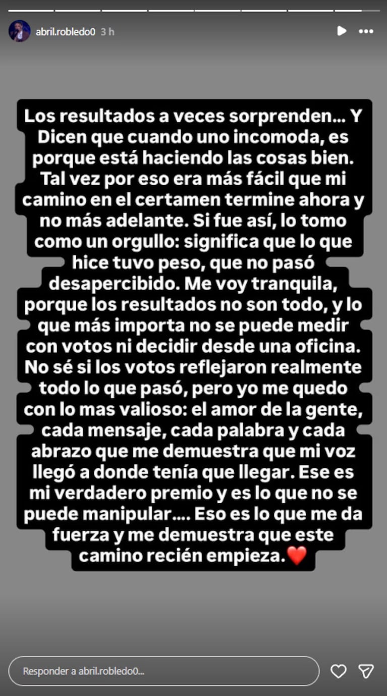 Se despidió de La Voz Argentina y disparó contra la producción. Crédito: Instagram