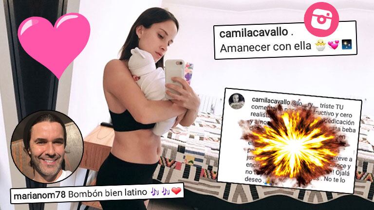 ¡Se enojó! Camila Cavallo publicó una foto a 10 días de ser mamá de Alma y explotó ante la crítica de una seguidora