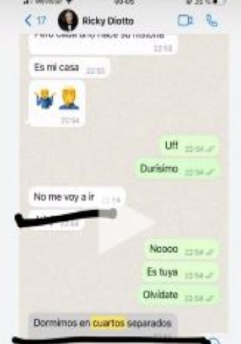 Se filtraron chats del marido de María Fernanda Callejón con otra mujer: "Dormimos en cuartos separados"