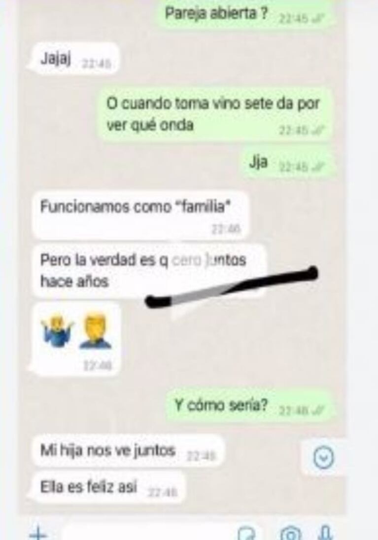 Se filtraron chats del marido de María Fernanda Callejón con otra mujer: "Dormimos en cuartos separados"