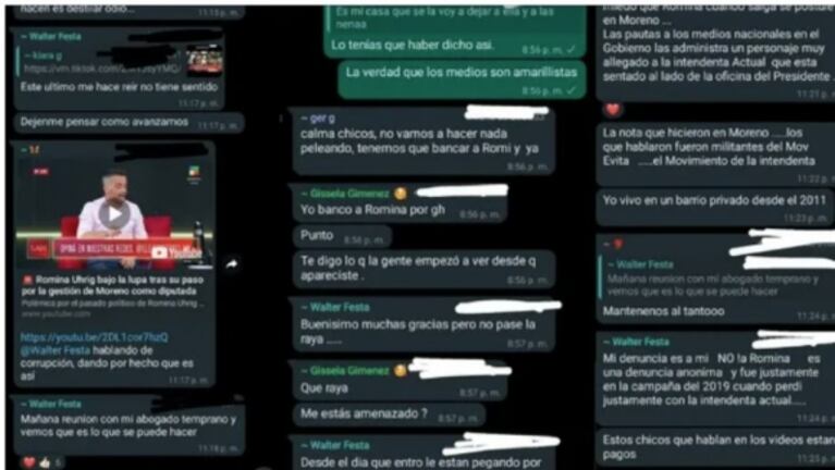 Se filtraron picantes chats de Walter Festa, ex de Romina de Gran Hermano, contra Ángel de Brito y LAM