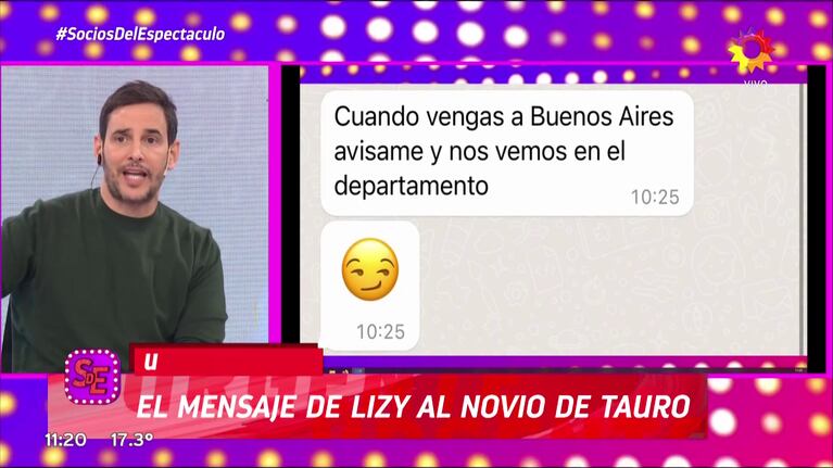 Se filtró el mensaje que Lizy Tagliani le habría enviado al novio de Marcela Tauro