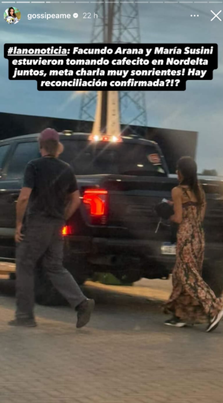 Se habrían reconciliado Facundo Arana y María Susini: la foto que lo confirmaría | Créditos: Instagram @gossipeame