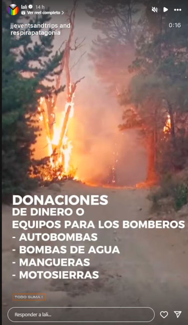 Se incendia la Patagonia: los desesperados pedidos de ayuda de los famosos