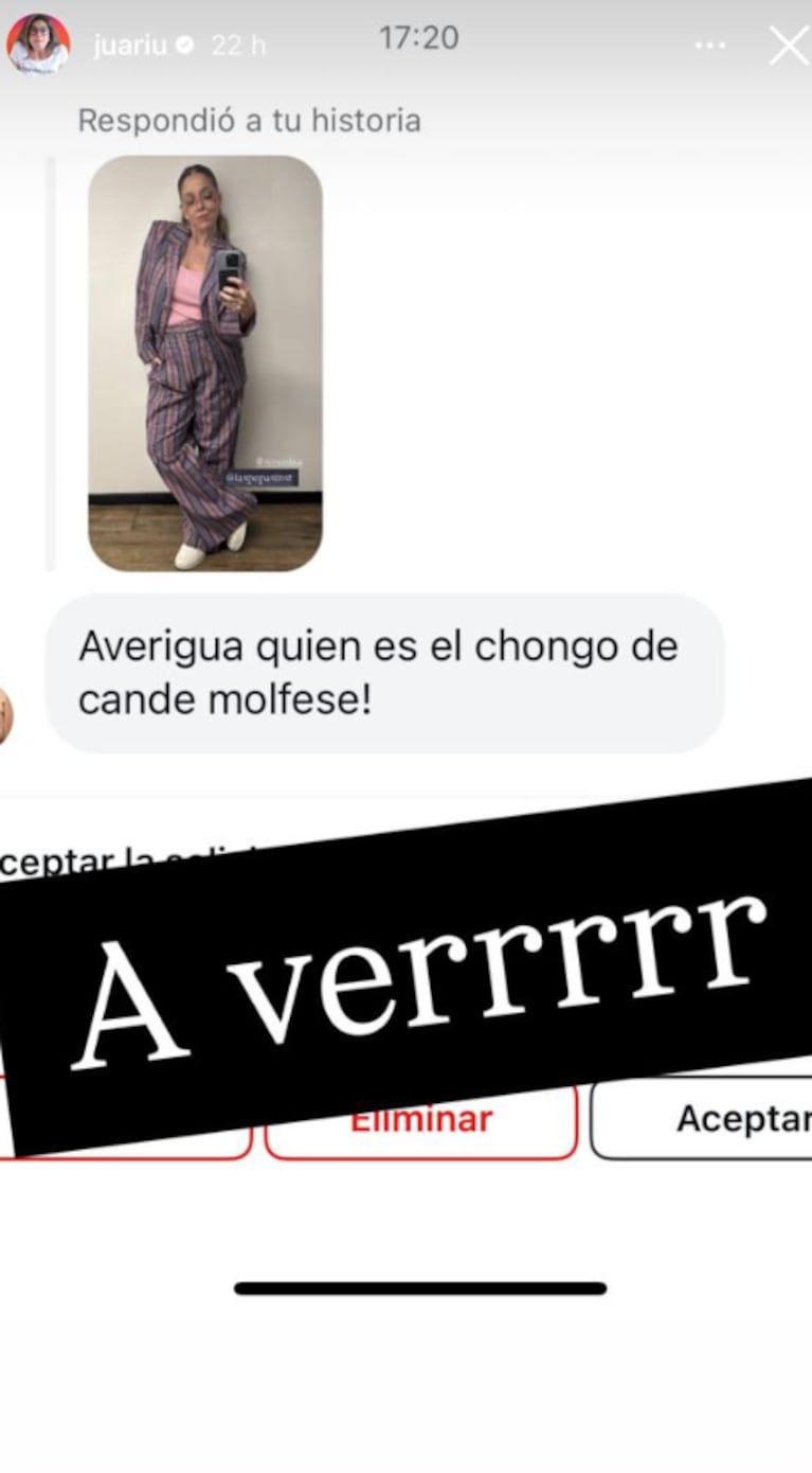 Se supo quién es el nuevo novio de Cande Molfese. Foto: IG | juariu