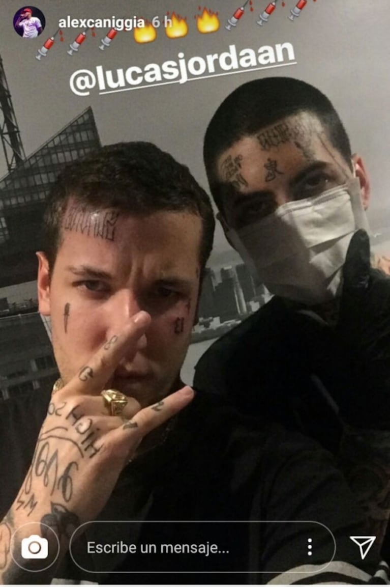 ¡Se tatuó la cara! Los nuevos tatuajes de Alexander Caniggia: mirá las fotos