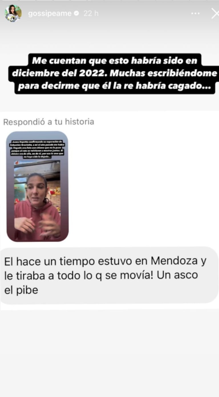 Sebastián Graviotto habría engañado a Juana Repetto. Foto: IG | gossipeame