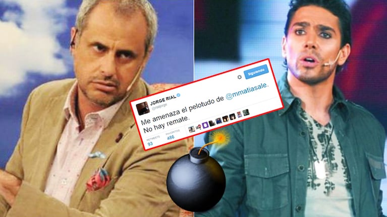 Segundo round: Jorge Rial twitteó "me amenaza el pelotudo de Matías Alé" y... ¡mirá la fuerte respuesta del actor!