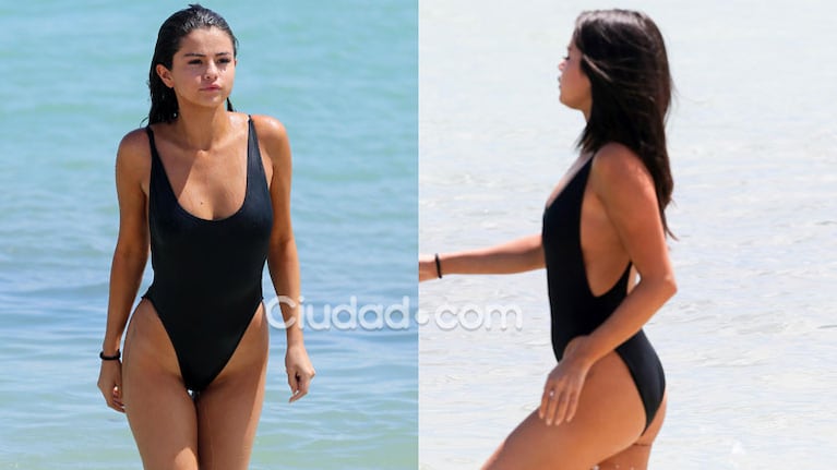 Selena Gomez lució sus curvas en Miami (Fotos: Grosby Group). 