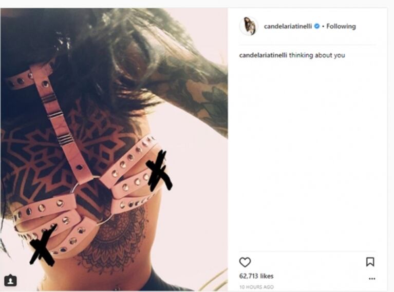 Separada de Franco Masini, Cande Tinelli encendió Instagram con una foto hot y un mensaje melancólico: "Pensando en vos"
