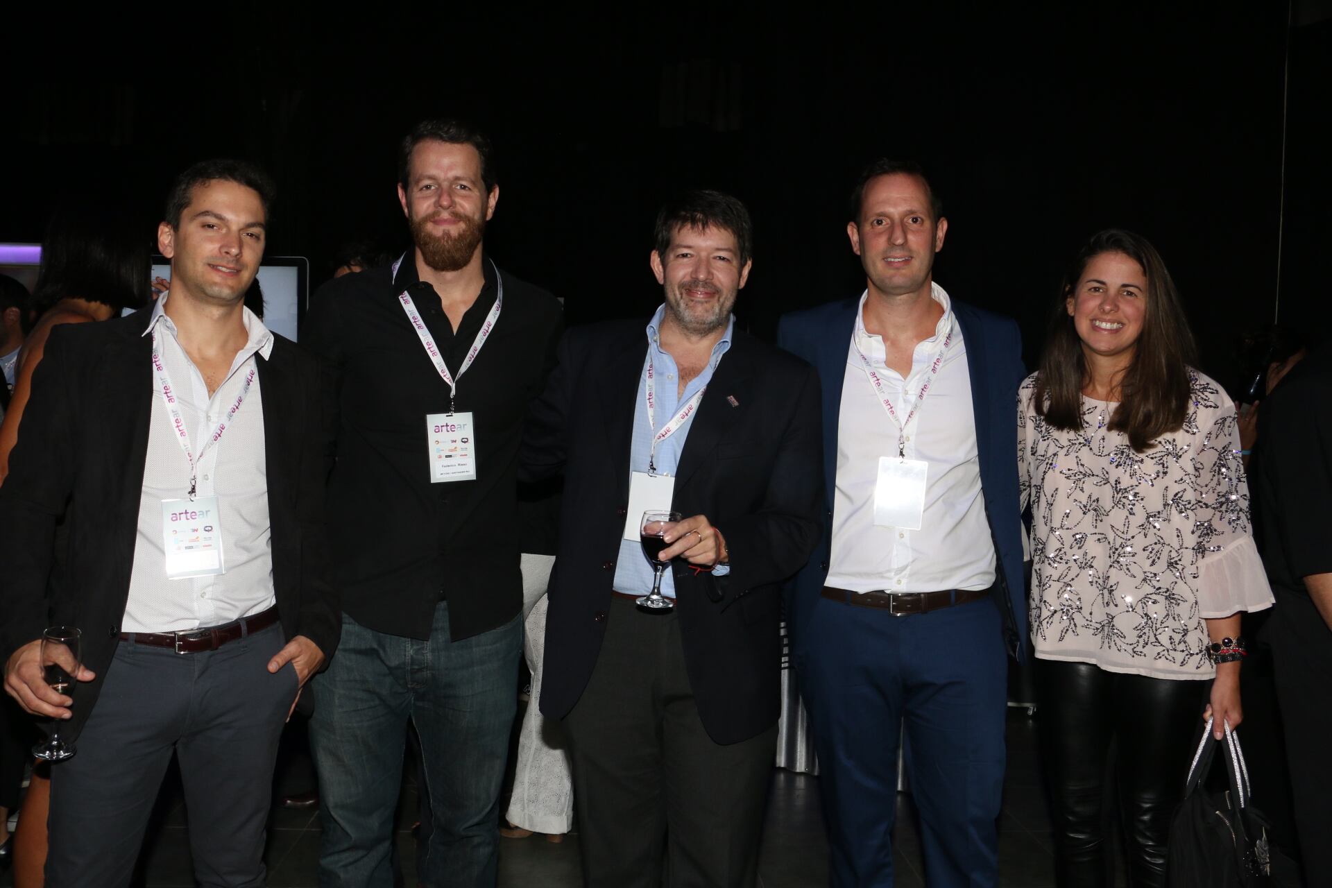 Sergio Álvarez y Federico Risso, de Beyond, Roberto Mayo, de Coto, Ignacio Prez, de Artear, y Paula Riera, de Midios. (Foto: Movilpress)