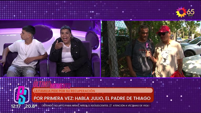Sergio, el papá de Thiago Medina, reveló el avance en su salud y Camilota explotó de la emoción (Foto: captura de eltrece).