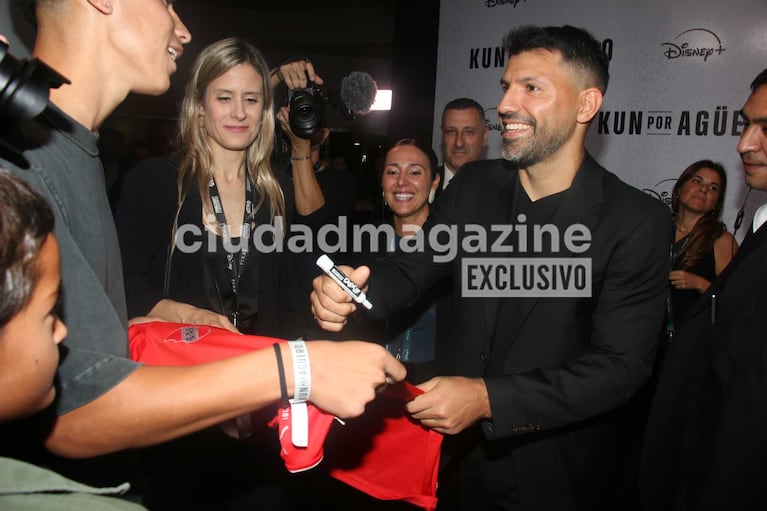 Sergio Kun Agüero en la presentación de su serie (Foto: Movilpress)