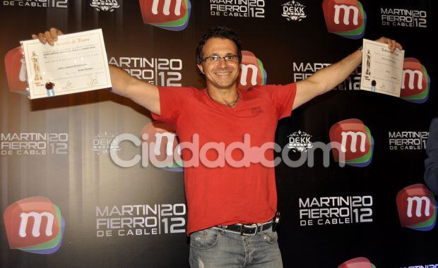 Sergio Lapegüe en los Martín Fierro de cable. (Foto: Jennifer Rubio)