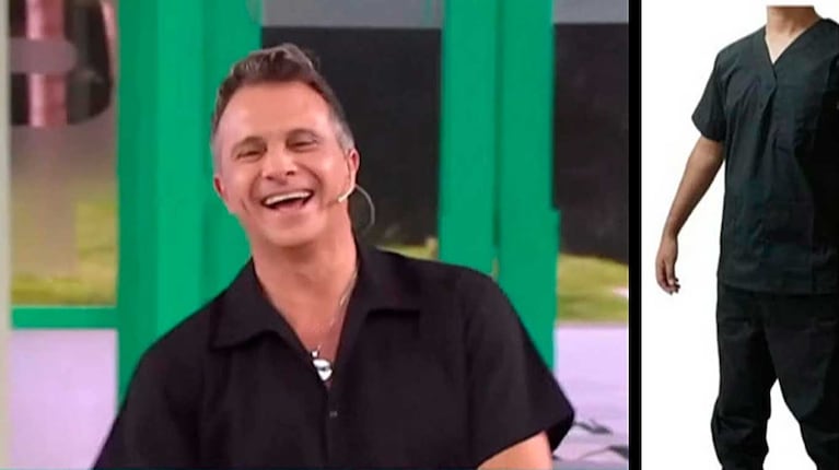 Sergio Lapegüe sorprendió con un look "enfermero" en La Jaula de la Moda (Foto: captura Ciudad Magazine)