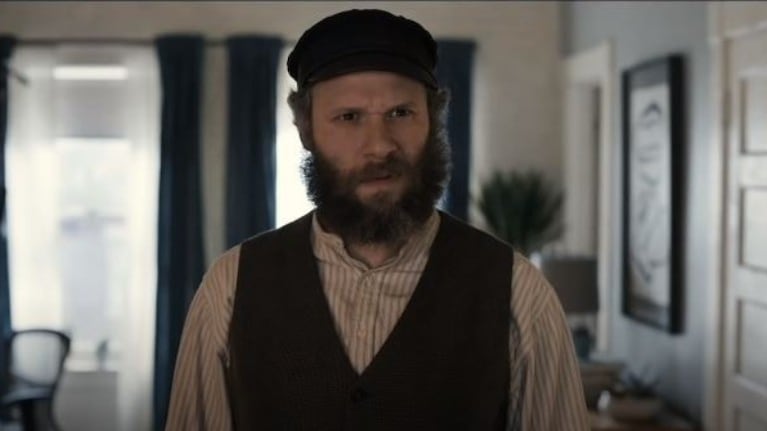 Seth Rogen juega con el tiempo por duplicado en "An American Pickle" Foto: HBO.
