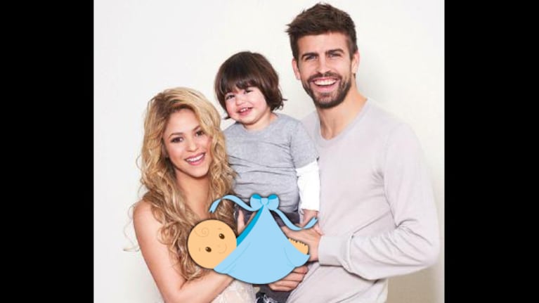 Shakira, Gerard Piqué y el pequeño Milan reciben al nuevo bebé. (Foto: web)