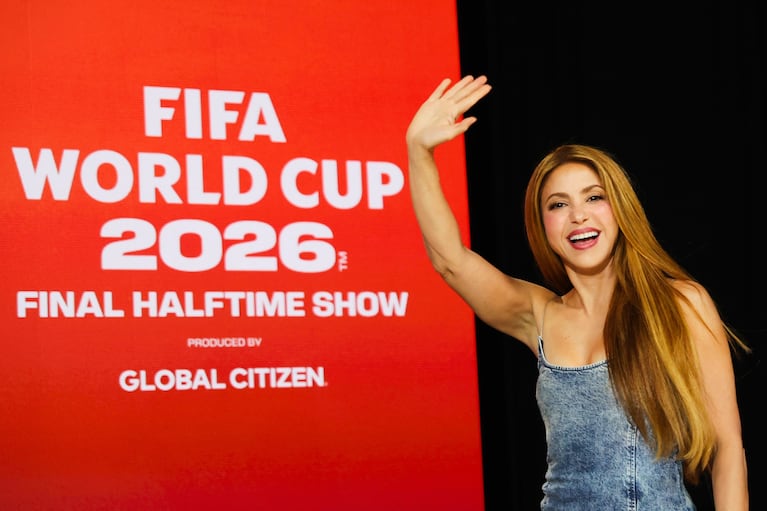 Shakira participa en un panel sobre el espectáculo del descanso del Mundial de Fútbol de la FIFA 2026 en la cumbre Global Citizen NOW, el jueves 14 de mayo de 2026, en Nueva York. (Foto AP/Heather Khalifa)