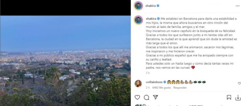 Shakira se despidió de Barcelona con un palito a Gerard Piqué: “La amistad dura más que el amor”