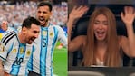 Shakira se rindió ante el parido de Lionel Messi. (Foto: AP y captura TV)