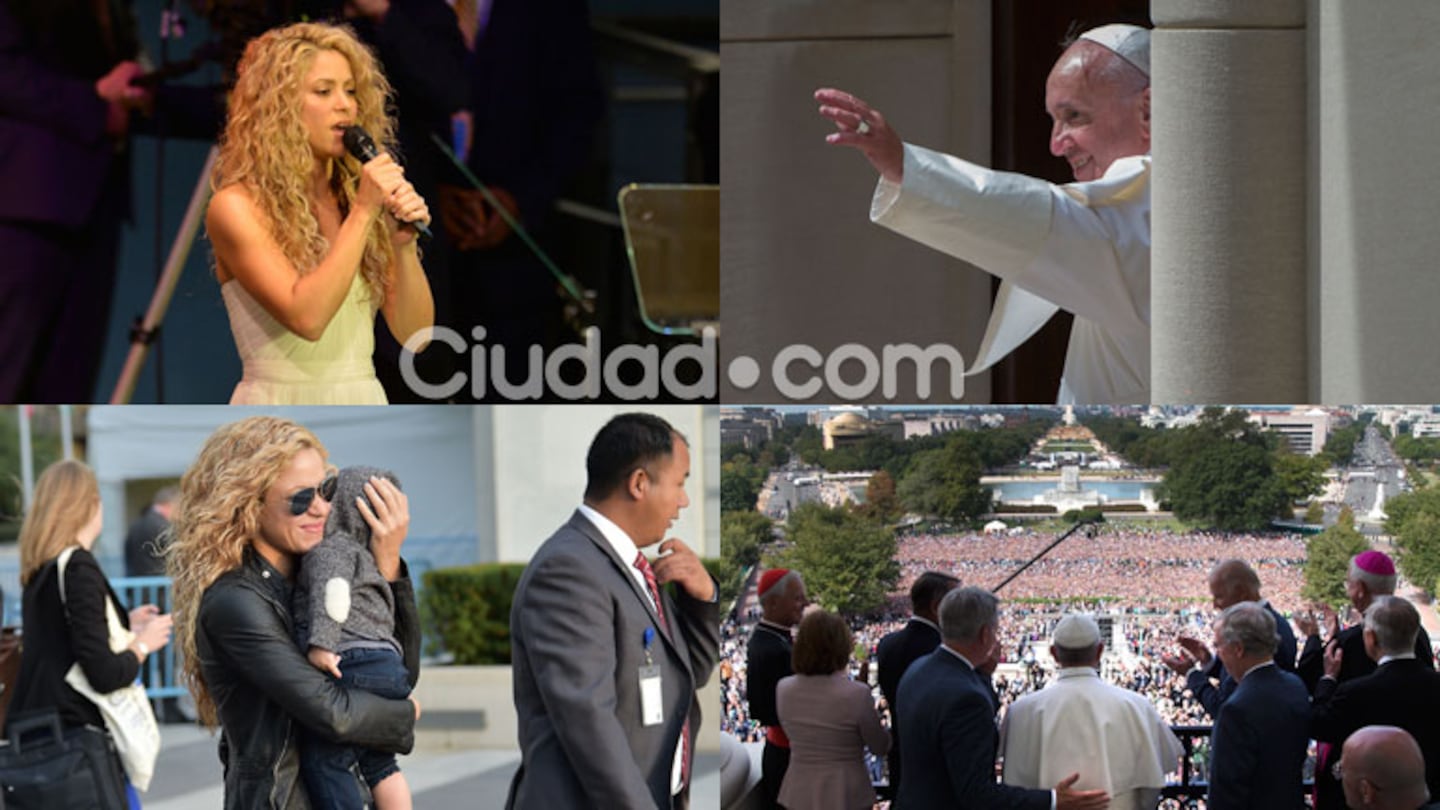 Shakira viajó a Nueva York para participar de la visita del papa Francisco (Fotos: AFP). 