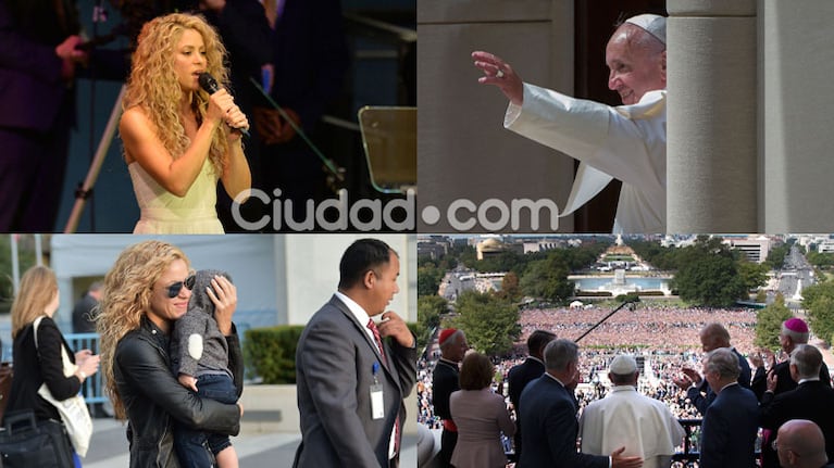 Shakira viajó a Nueva York para participar de la visita del papa Francisco (Fotos: AFP). 