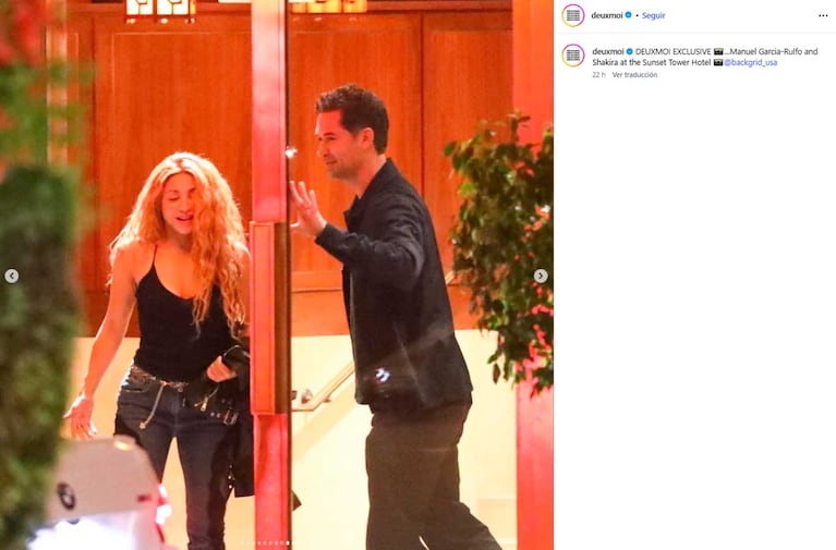 Shakira y Manuel García-Rulfo  (Foto: captura Instagram @deuxmoi)