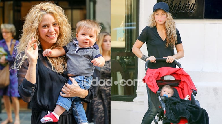 Shakira y su pequeño hijo Sasha, el dúo más canchero en Nueva York (Fotos: Grosby Group).