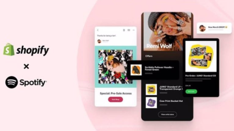 Shopify anuncia un nuevo canal de Spotify para que los artistas acerquen sus productos a los fans
