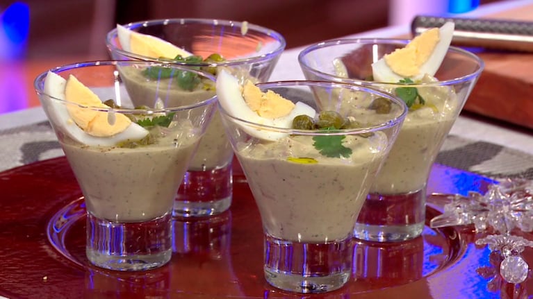 Shots de vitel toné, una presentación diferente para este clasíco de la Navidad. Foto: Cucinare TV