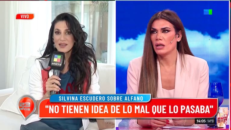 Silvina Escudero en un móvil para Intrusos.