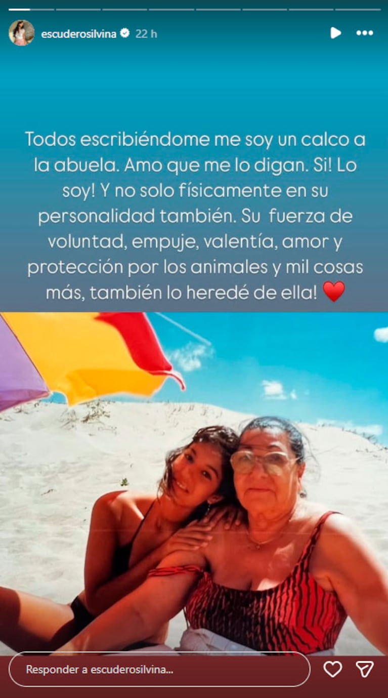Silvina Escudero mostró una foto de su abuela y sorprendió con el increíble parecido (Foto de Instagram)