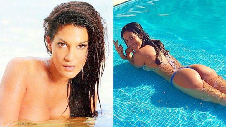 Silvina Escudero, súper sexy desde la pileta (Fotos: Web e Instagram). 
