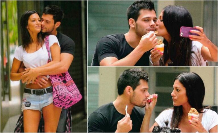 Silvina Escudero y Lucas Velasco, enamoradísimos en una tarde de sol. (Foto: Gente)