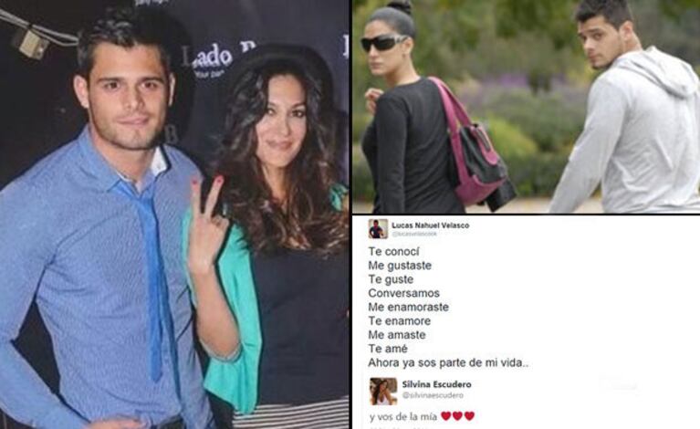 Silvina Escudero y Lucas Velasco, romance blanqueado. (Foto: Web y Twitter)