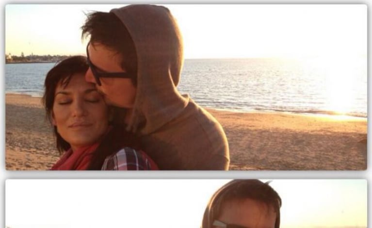 Silvina Escudero y Martín Amestoy en Punta del Este. (Foto: Twitter @silvinaescudero)