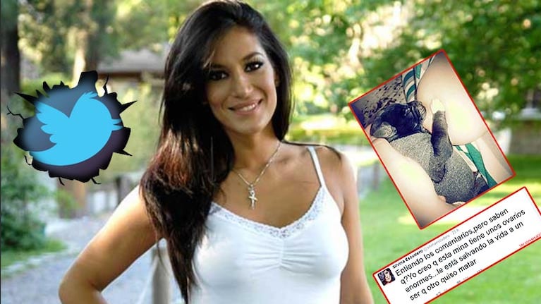 Silvina Escudero y una foto que generó polémica en Twitter. Foto: Web