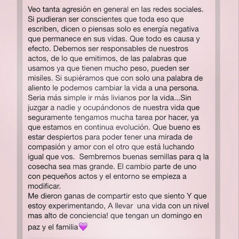Silvina Luna reflexionó sobre el uso de las redes sociales (Foto: Instagram)