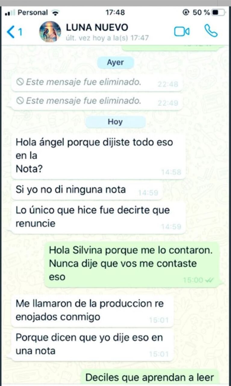 Silvina Luna se indignó con De Brito por mostrar un chat y él retrucó: "Cero códigos es hablar de una supuesta adicción del Polaco"