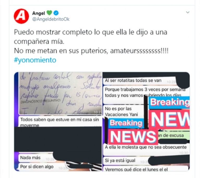 Silvina Luna se indignó con De Brito por mostrar un chat y él retrucó: "Cero códigos es hablar de una supuesta adicción del Polaco"